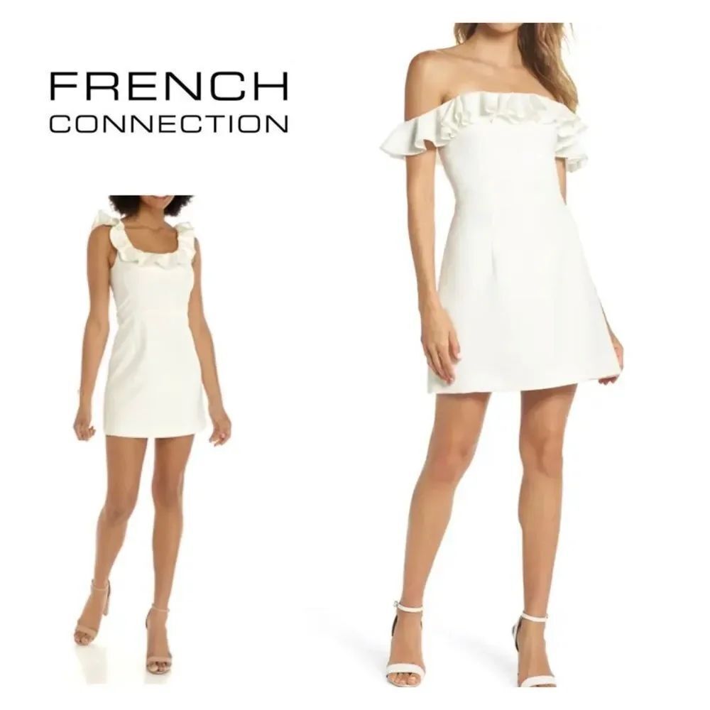French Connectionβwhisper light ivory dress. 4.